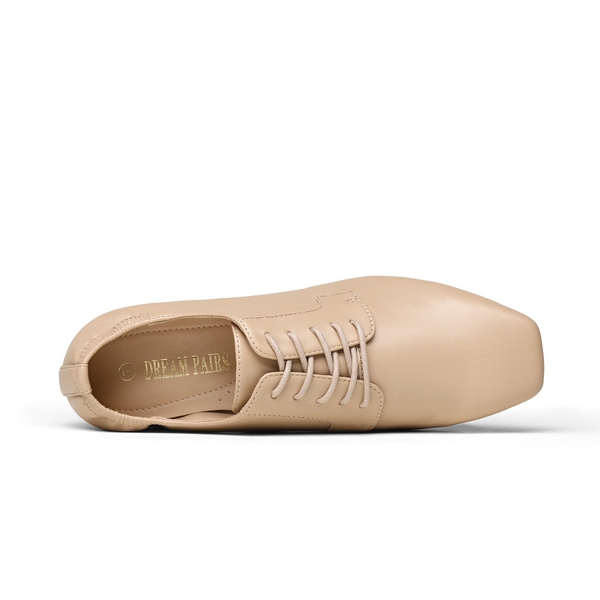Vintage Dress Oxfords Shoes - DARK NUDE PU - 4